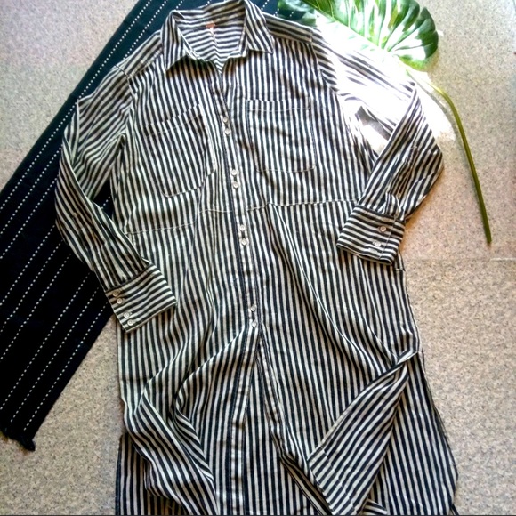 Free People Long Button Down Tunic Small - Picture 1 of 8